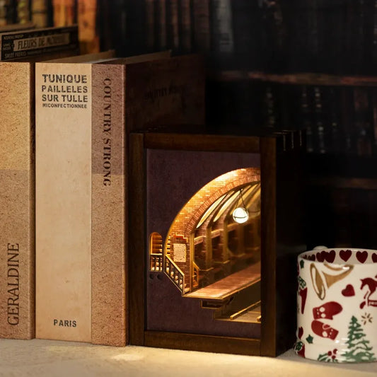 3D Puzzle Night Light - Detective Station decoratively placed on a desk