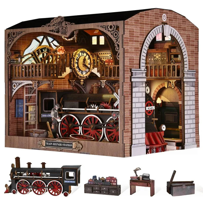 Components of the Book Nook - Train Repair Station