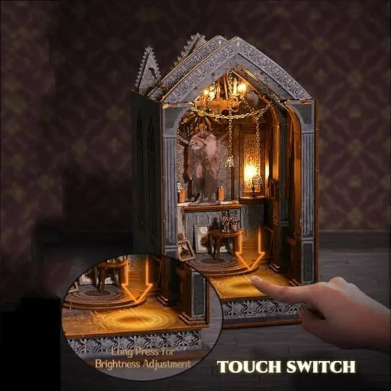 by craftoyx Charming Glow Book Nook Kit Details Quiet Night Prayer