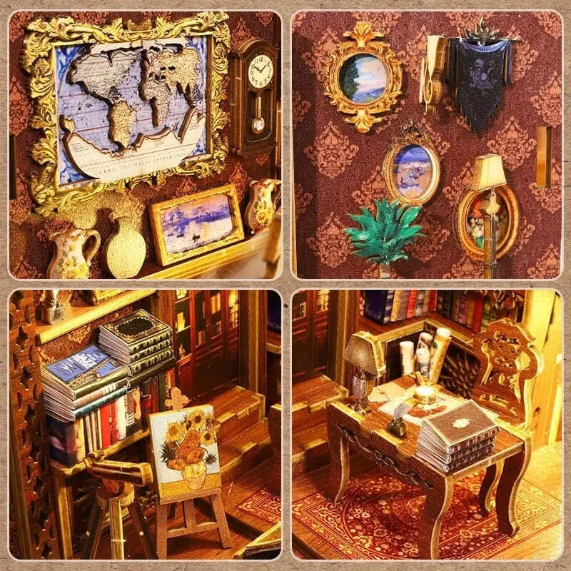 by craftoyx Exquisite DIY Miniature Book Nook Interior Details Library Of Books