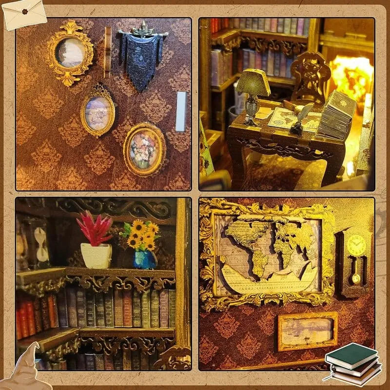 by craftoyx Exquisite DIY Miniature Book Nook Interior Details Library Of Books