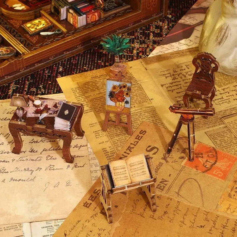 by craftoyx Exquisite DIY Miniature Book Nook Interior Details Library Of Books