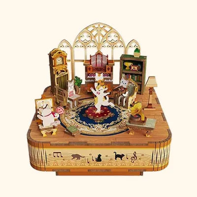 by craftoyx cats family concert DIY music box