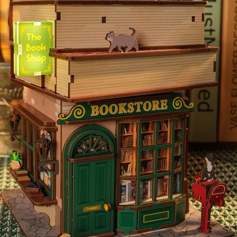 by craftoyx time bookstore diy kit cat mailbox scene