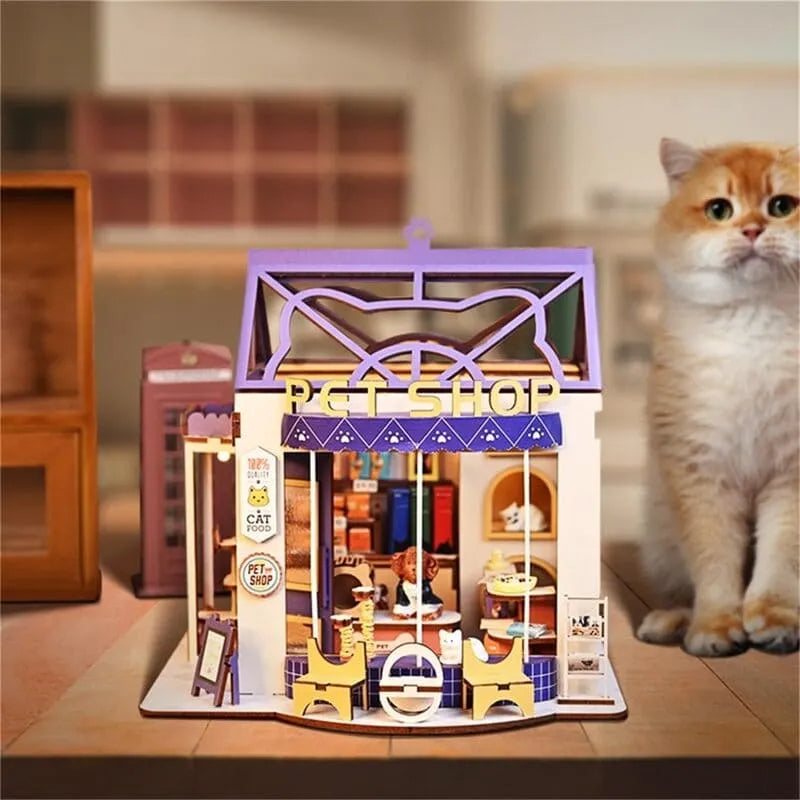 by craftoyx miniature pet shop kit cozy animal boutique scene