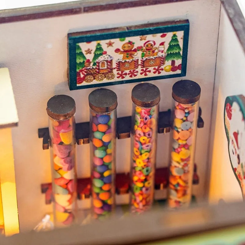 Close-up of the Miniature House Kit - Candy House with rich detailing