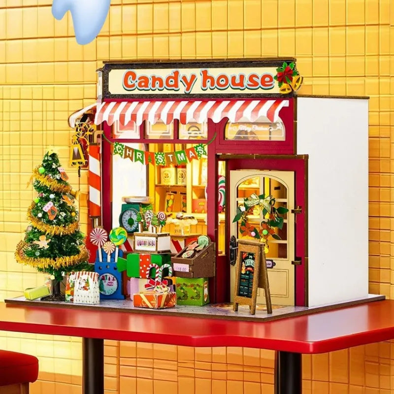 Side view of the Miniature House Kit - Candy House with clearly visible elements