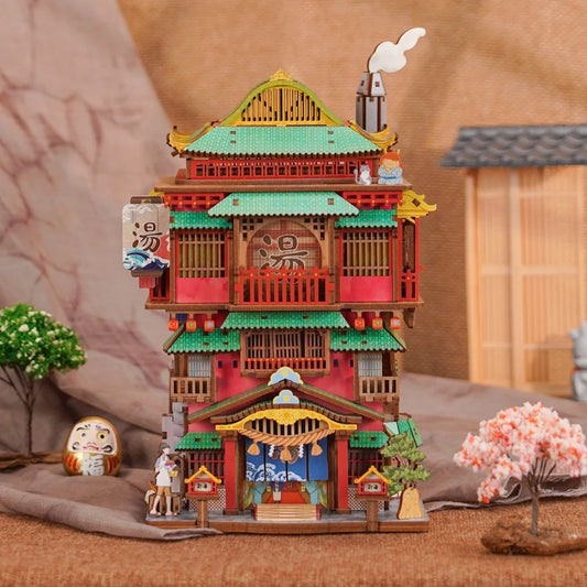 Miniature House Kit - Onsen Saga Gesamtansicht mit detaillierter Szenerie