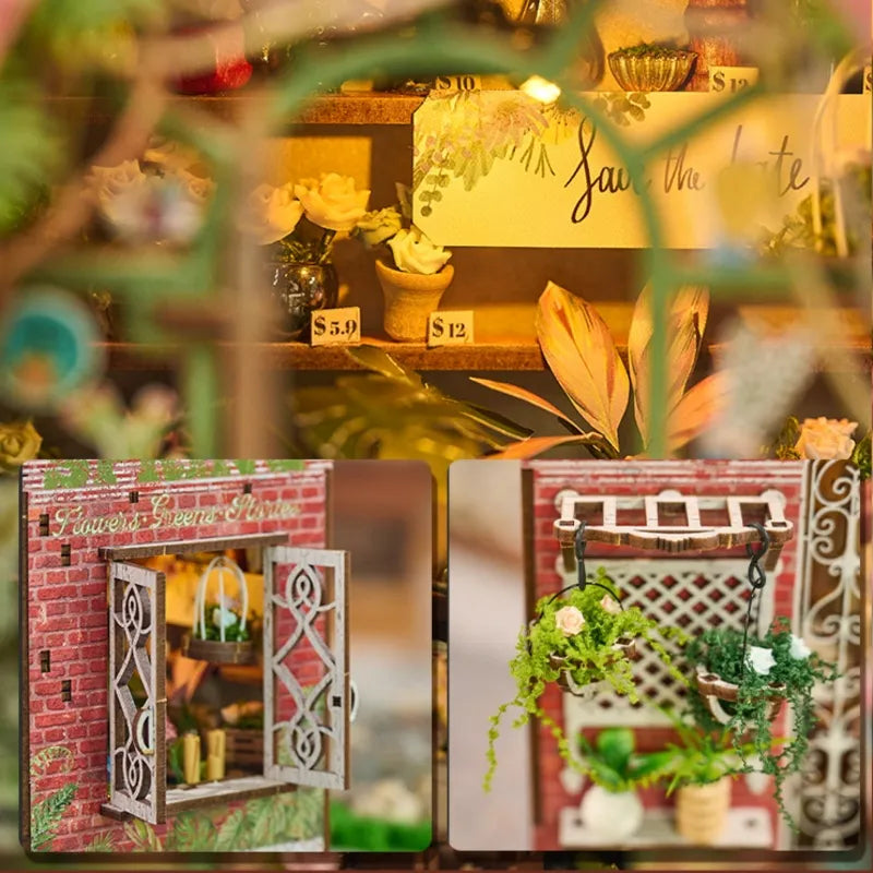 Close-up view of a decorative element in the Miniature House - Blossomary Atelier with fine details