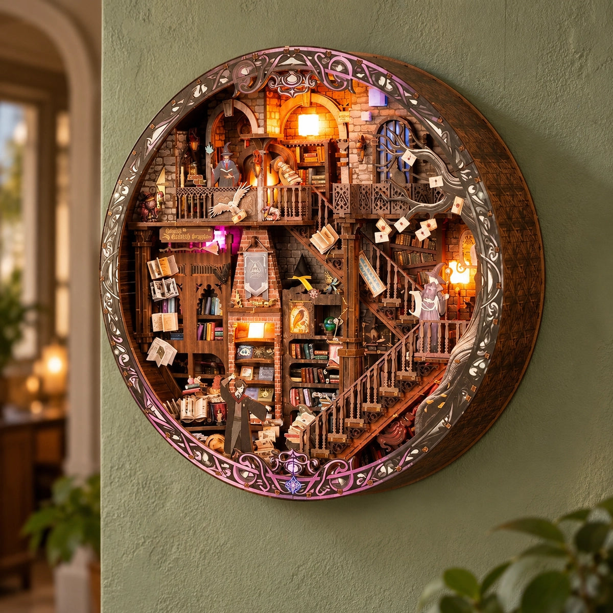 3D Shadow Box Diorama - Magic Library