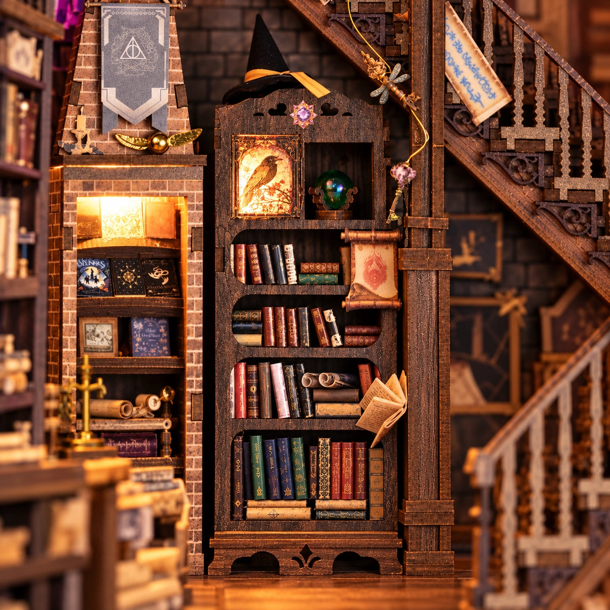 3D Shadow Box Diorama - Magic Library