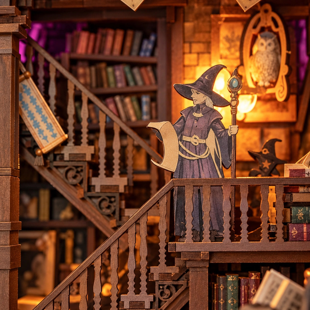 3D Shadow Box Diorama - Magic Library