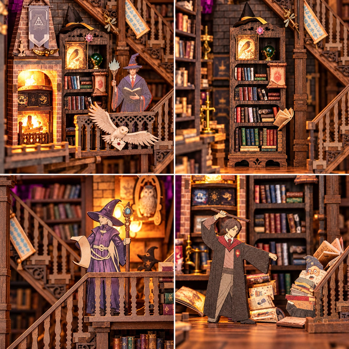 3D Shadow Box Diorama - Magic Library