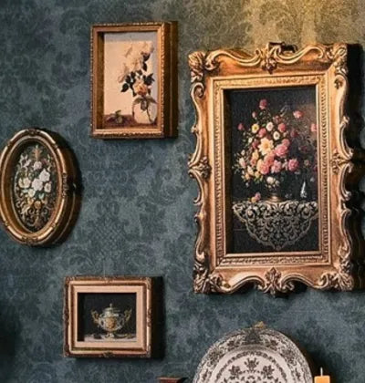 Close-up view of a decorative element in the DIY 3D Photo Frame Kit – Fireplace House | Miniature Diorama with fine details