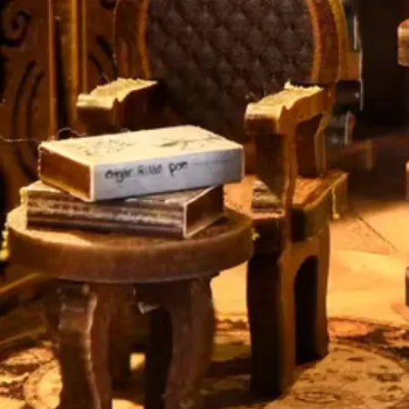 Close-up view of a decorative element in the Miniature House Kit - Qimeng Bookstore with fine details