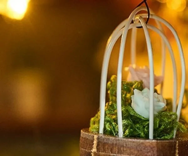 Close-up view of a decorative element in the Miniature House - Blossomary Atelier with fine details