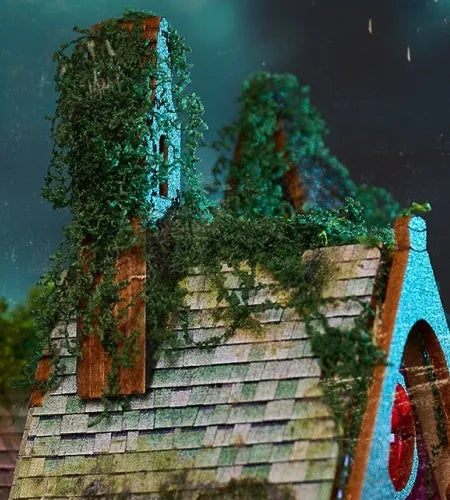 Close-up view of a decorative element in the Miniature House Kit - Halloween Night with fine details