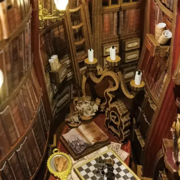 Close-up view of a decorative element in the Book Nook - Enchanted Library with fine details