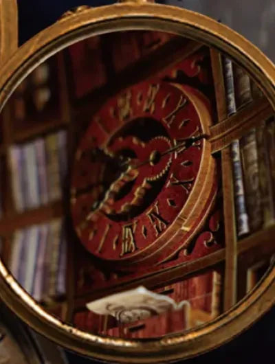 Close-up view of a decorative element in the Book Nook - Falling Library with fine details