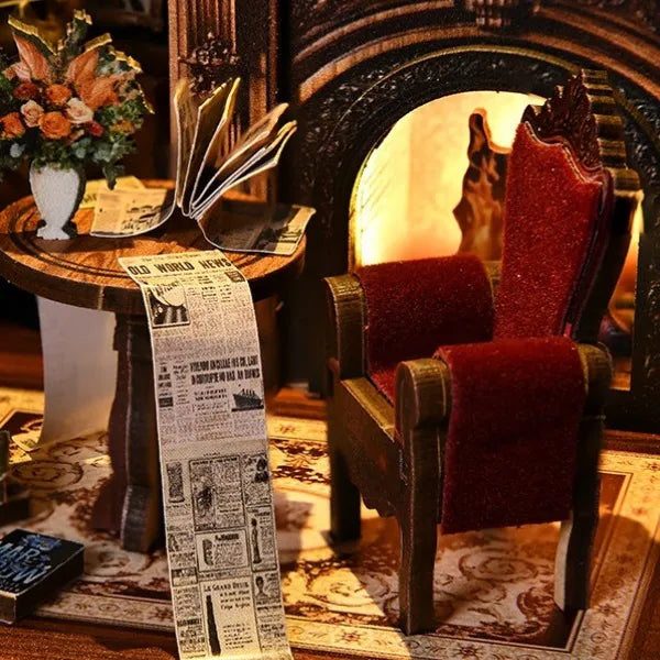 Close-up view of a decorative element in the Book Nook - Twilight Library with fine details