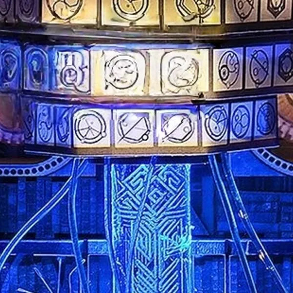 Close-up view of a decorative element in the Miniature House Kit - Mysterious Blue Box with fine details