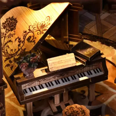 Close-up view of a decorative element in the Miniature House Kit - Qimeng Bookstore with fine details