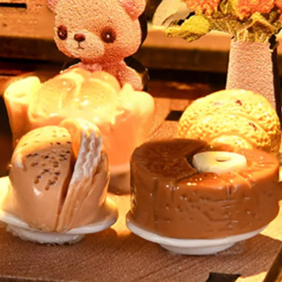 Close-up view of a decorative element in the Miniature House Kit - Bear Restaurant with fine details