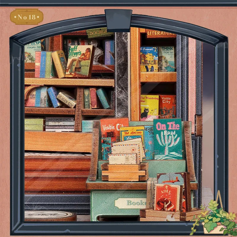 Close-up view of a decorative element in the Miniature House Kit - Jack's Bookery with fine details