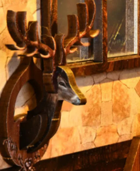 Close-up view of a decorative element in the Book Nook - Christmas Shop with fine details