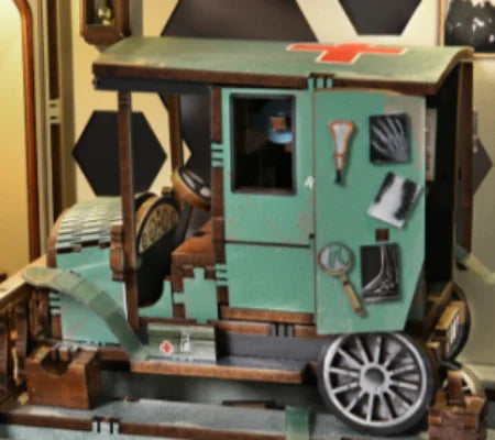 Detailansicht eines dekorativen Elements im Book Nook - The Radium Lady mit feinen Details