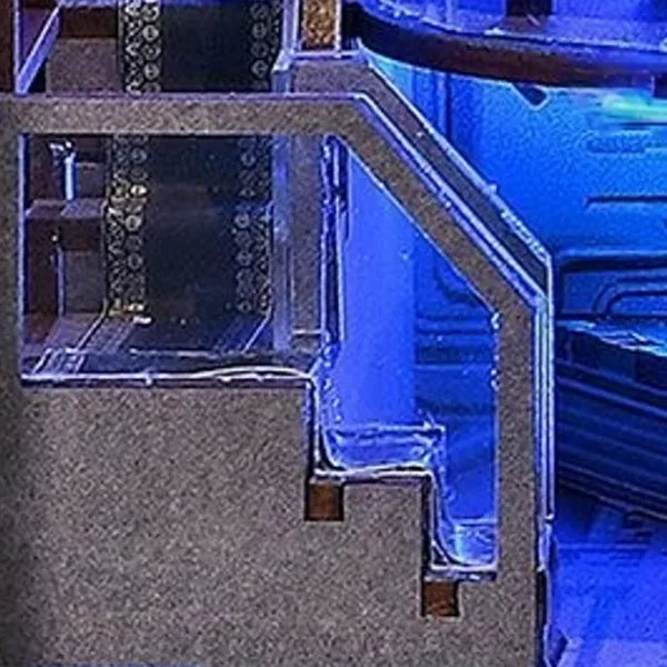 Close-up view of a decorative element in the Miniature House Kit - Mysterious Blue Box with fine details