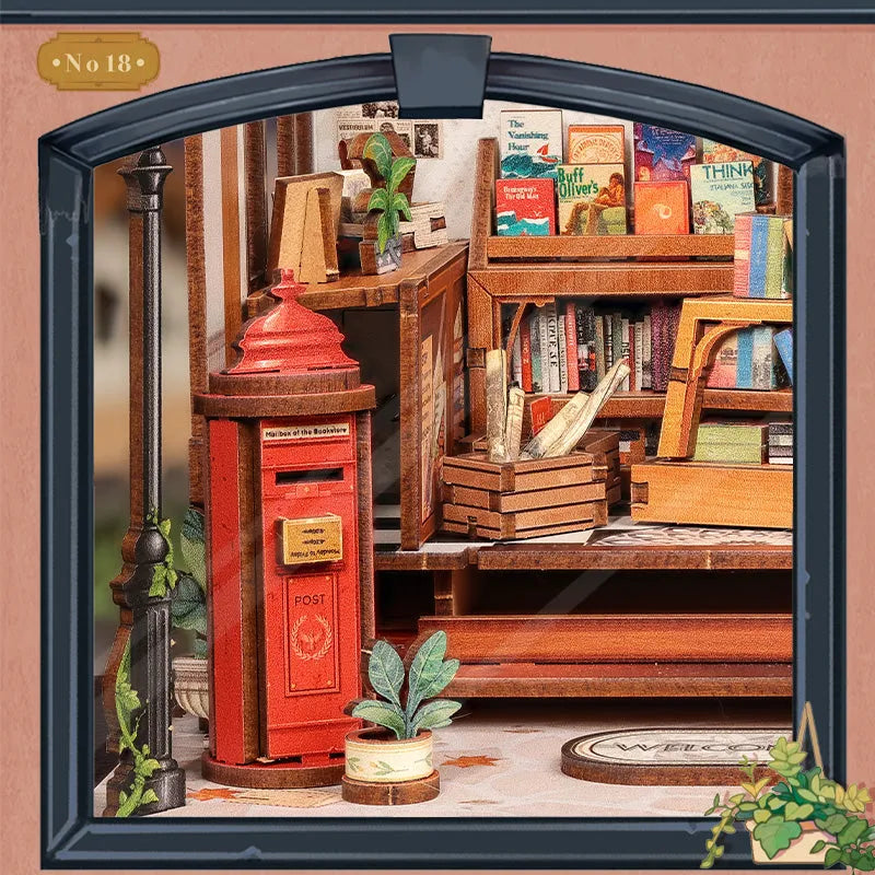 Close-up view of a decorative element in the Miniature House Kit - Jack's Bookery with fine details