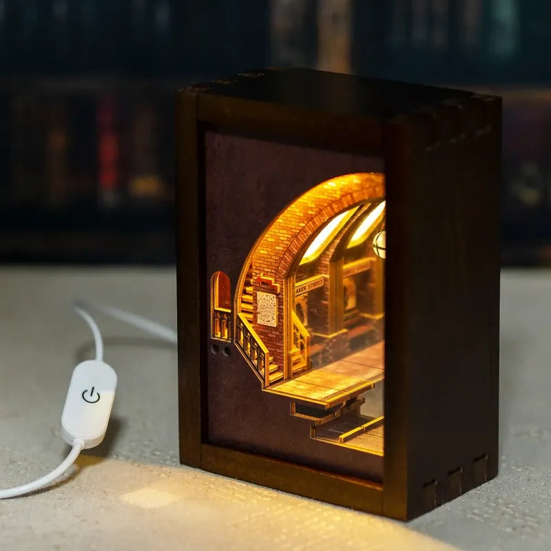 3D Puzzle Night Light - Detective Station overall view with detailed scenery