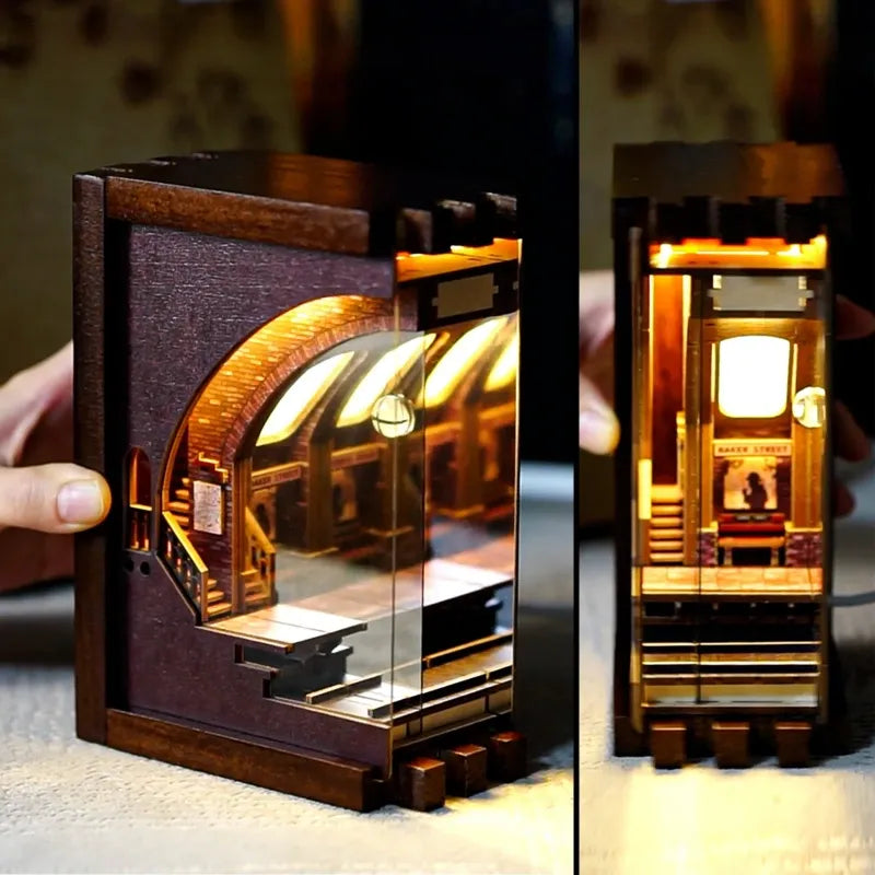 Side view of the 3D Puzzle Night Light - Detective Station with clearly visible elements