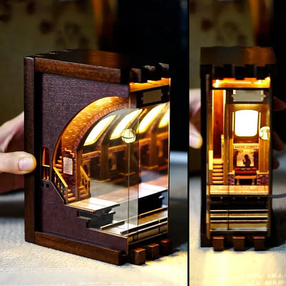 Side view of the 3D Puzzle Night Light - Detective Station with clearly visible elements