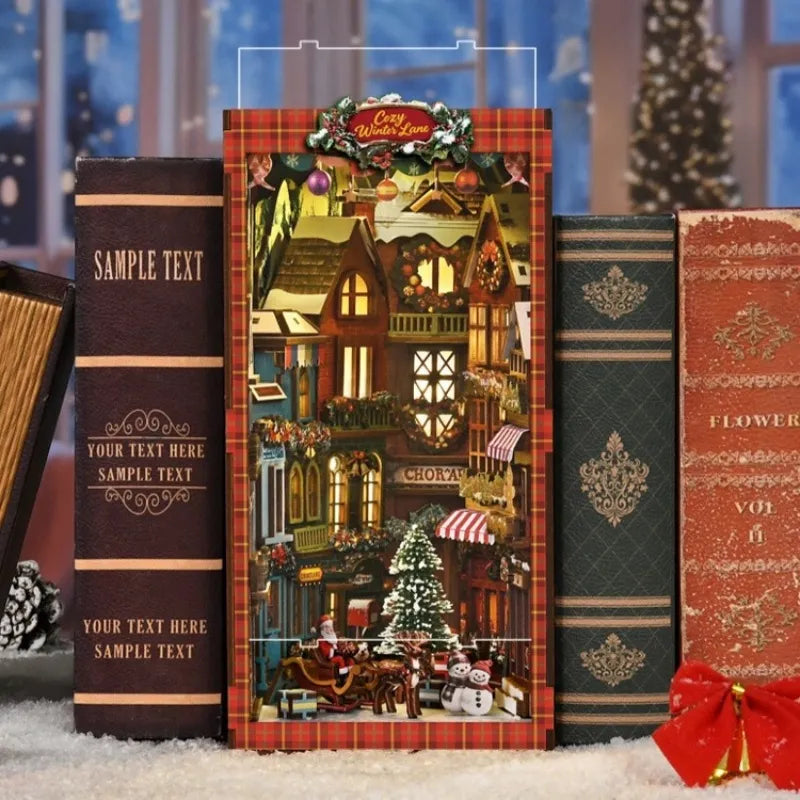 Book Nook - Christmas Street Corner with dust protection and durable design