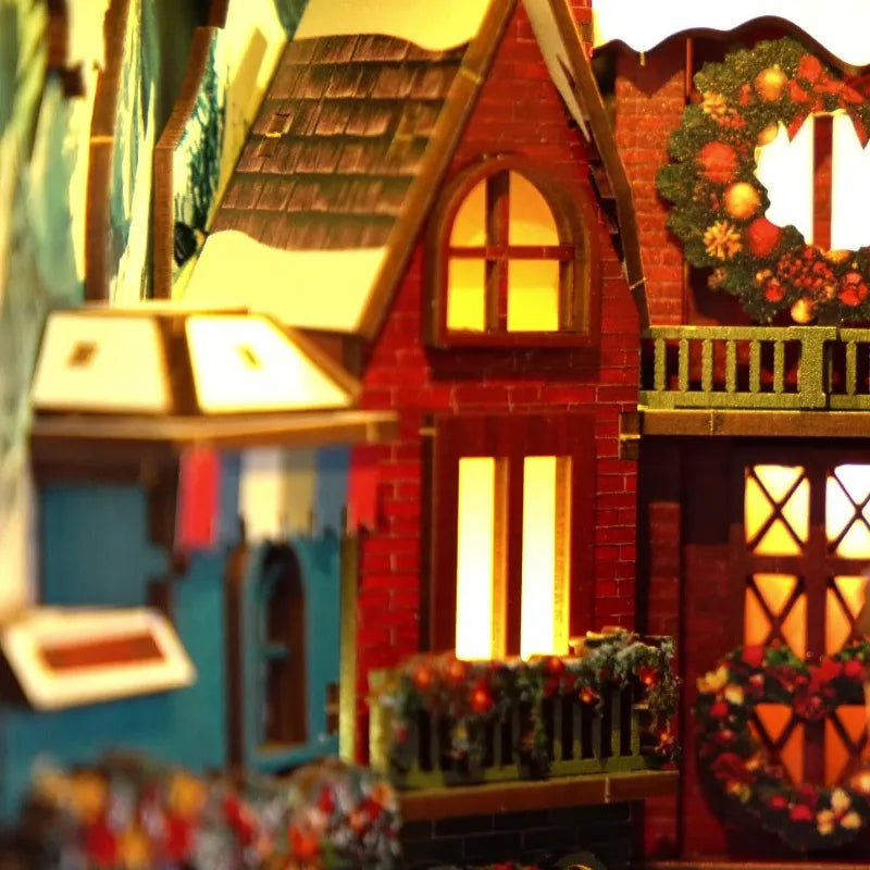 Close-up view of a decorative element in the Book Nook - Christmas Street Corner with fine details