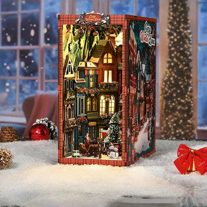 Side view of the Book Nook - Christmas Street Corner with clearly visible elements