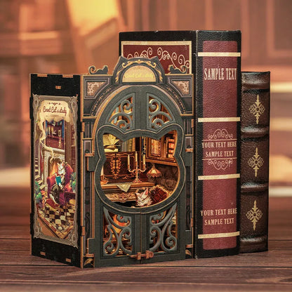 Book Nook Kit | Count Cat's Study decoratively placed on a desk