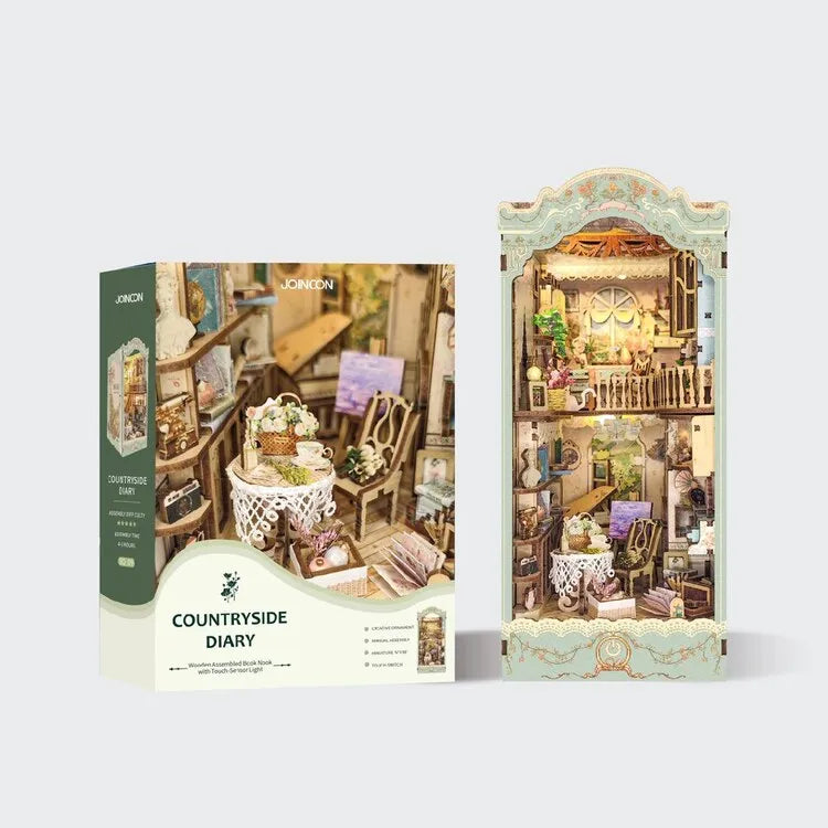 Countryside Diary: Garden Diorama Wooden LED Book Nook DIY Kit-CraftoyX