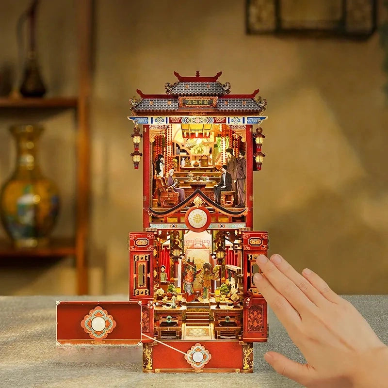 Nahaufnahme des Book Nook - Daomu Biji mit reichhaltigen Details