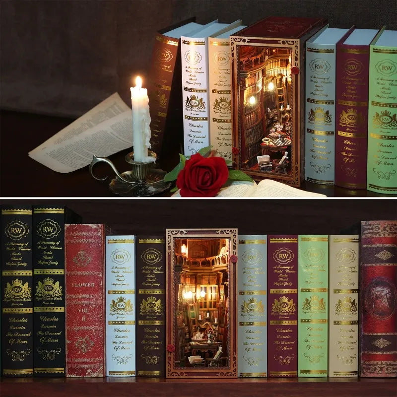 Book Nook - Enchanted Library decoratively placed on a desk