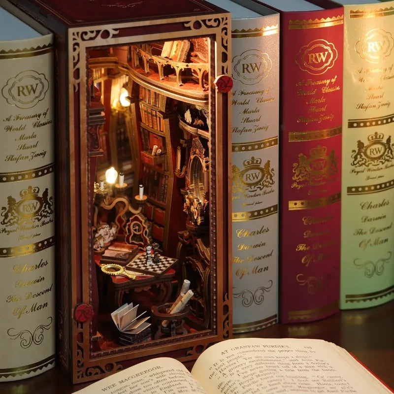 Book Nook - Enchanted Library decoratively placed on a desk