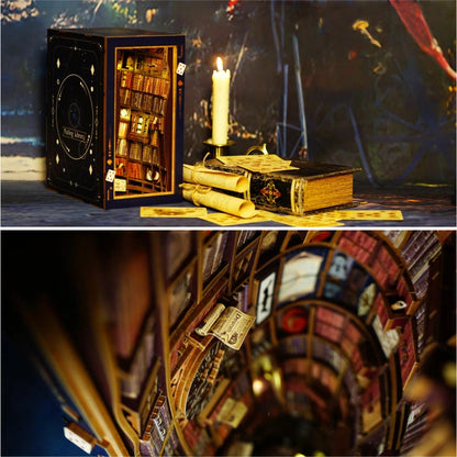 Book Nook - Falling Library decoratively placed on a desk