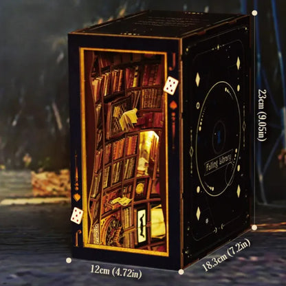 Book Nook - Falling Library with detailed dimensions