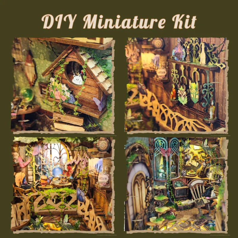 Green Fairyland: Fantasy Miniature Scene Wooden Miniature Book Nook-CraftoyX