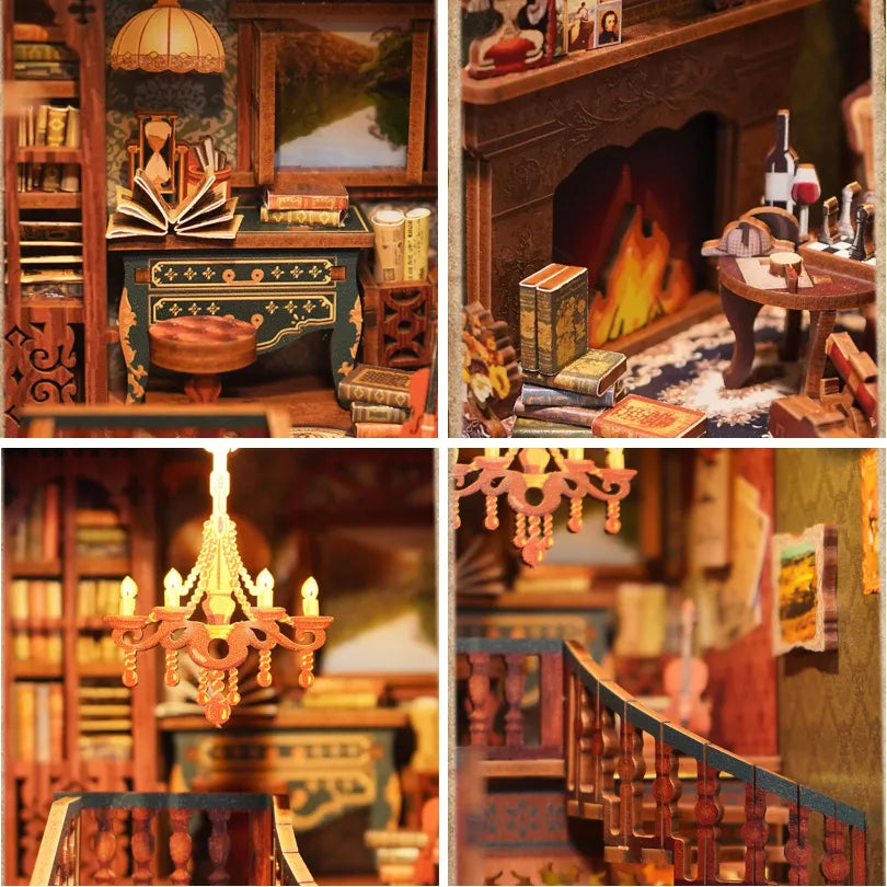 Sherlock Holmes Detective Agency: Mystery Diorama Wooden Book Nook Kit-CraftoyX