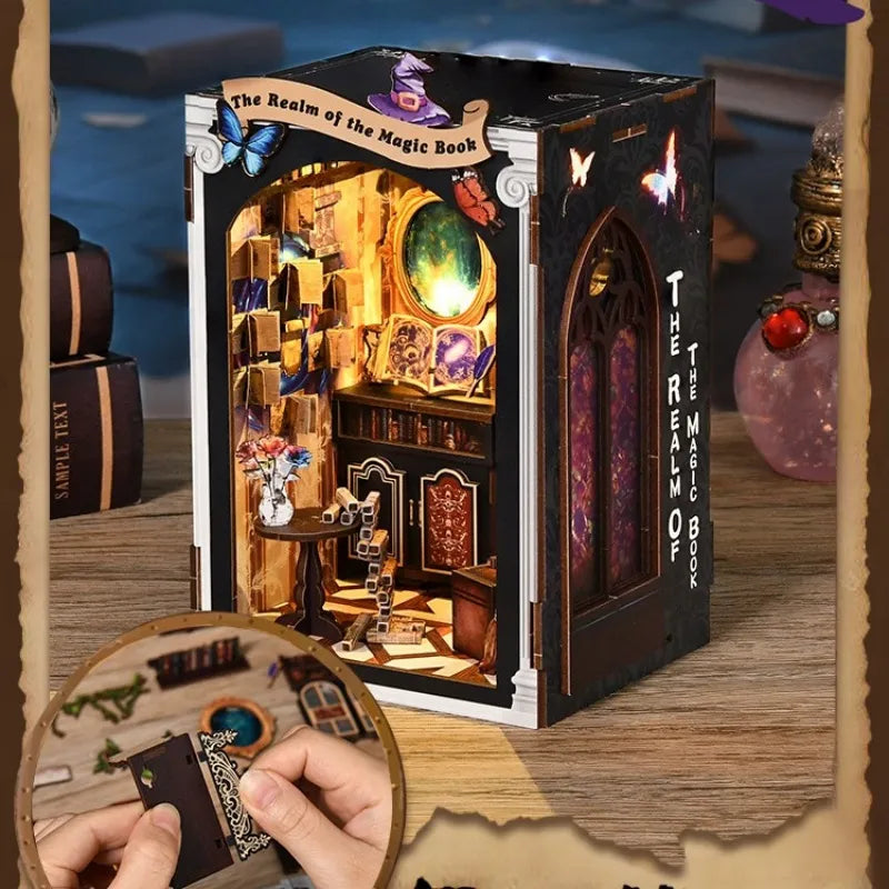 Close-up of the Book Nook - The Realm Of The Magic Book with rich detailing