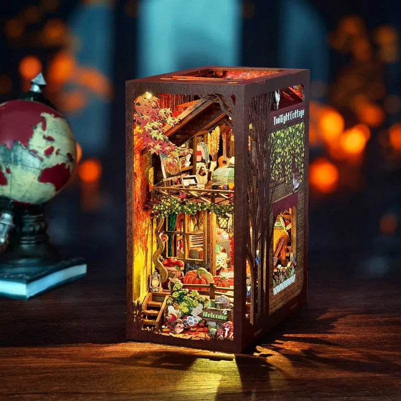 Book Nook Kit | Twilight Cottage overall view with detailed scenery
