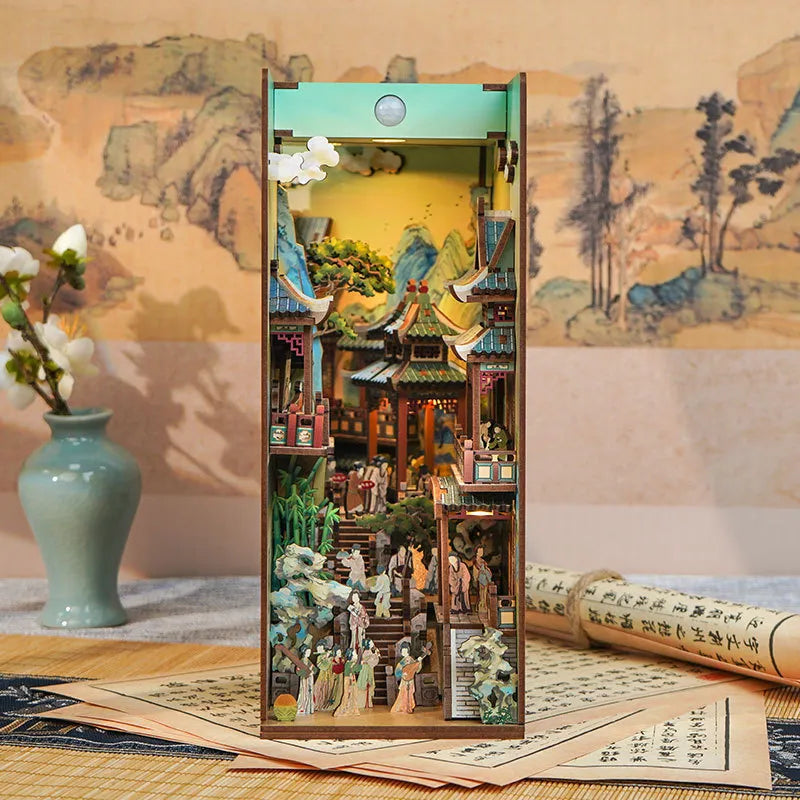 Song Dynasty Culture: Oriental Miniature Scene Wooden Book Nook Kit-CraftoyX